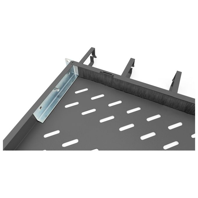 Digitus DN-97683 Mensola per Scaffale 1U Acciaio Portata 120 Kg con Gestione Cavi Anteriore colore Nero