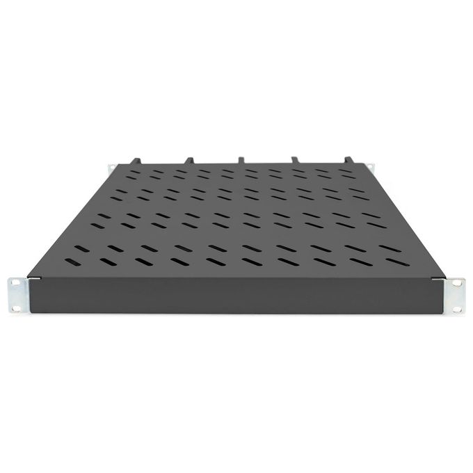 Digitus DN-97683 Mensola per Scaffale 1U Acciaio Portata 120 Kg con Gestione Cavi Anteriore colore Nero