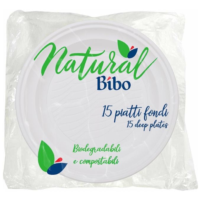 Bibo Piatto Fondo 15 Pezzi Bianco Natural