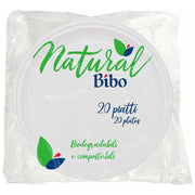 Bibo Piatto Dessert 20 Pezzi Bianco Natural