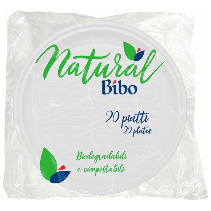 Bibo Piatto Dessert 20 Pezzi Bianco Natural