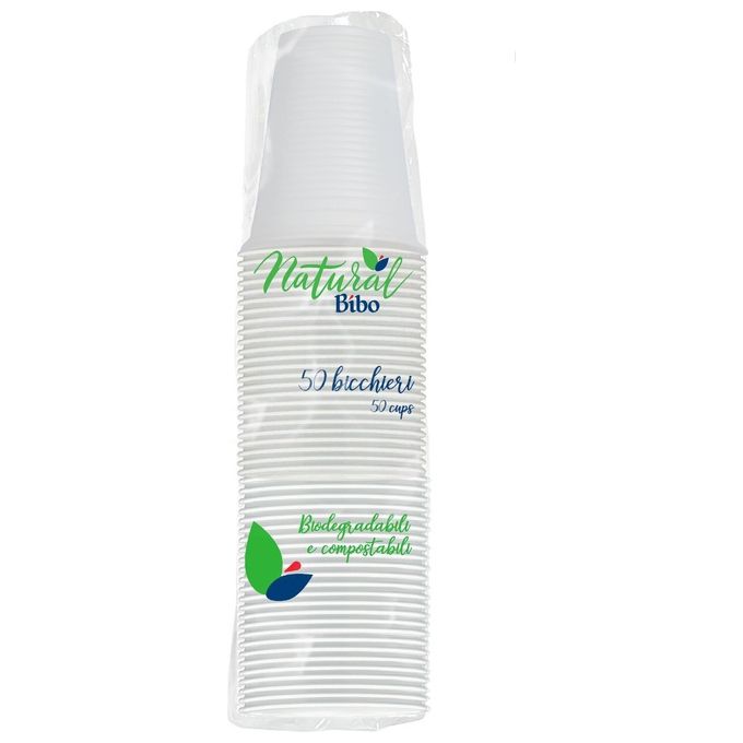Bibo Bicchiere 200cc 50 Pezzi Bianco Natural