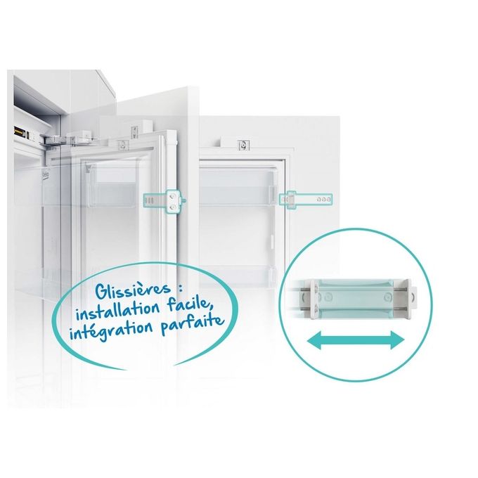 Beko BCSA285K4SFN Frigorifero Combinato da Incasso 271 L 177.5 cm Classe E 35 dB Raffreddamento Statico Porta Reversibile colore Bianco