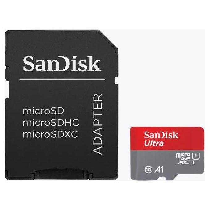 Sandisk Ultra, 64GB MicroSDXC, UHS-I, Classe 10, 140MB-s, Grigio e Rosso