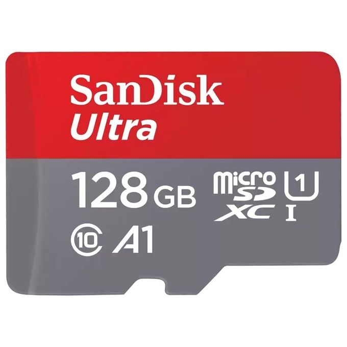 SanDisk SDSQUAB-128G-GN6MA Ultra MicroSDXC 128GB UHS-I Classe 10 A1 140MB-s con Adattatore SD colore Rosso Grigio