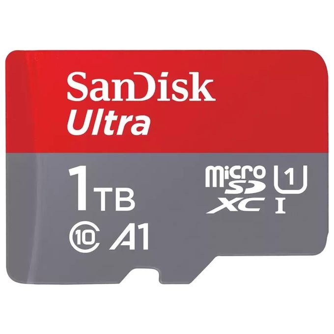 SanDisk SDSQUAC-1T00-GN6MA Ultra Scheda di Memoria MicroSDXC 1 TB UHS-I Classe 10 A1 colore Grigio Rosso