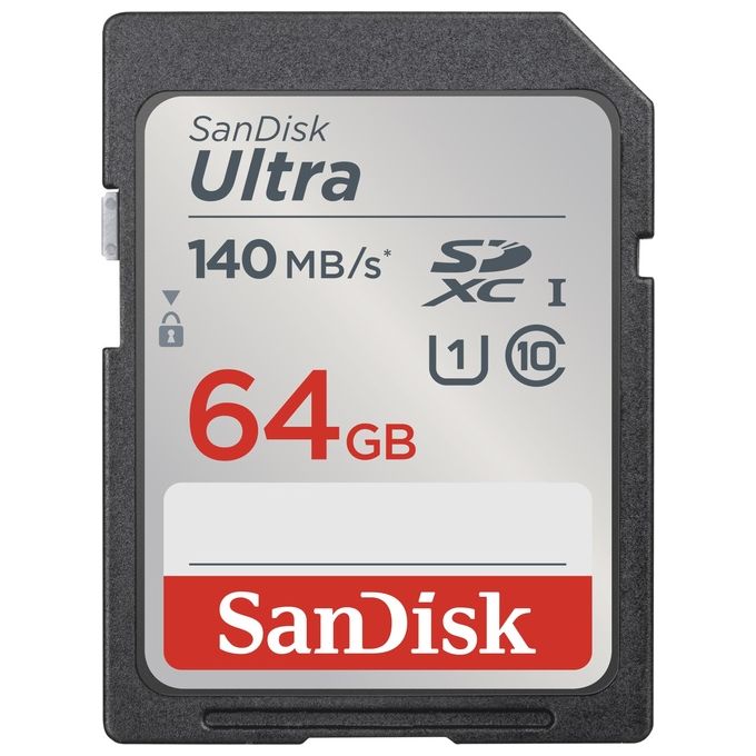 SanDisk SDSDUNB-064G-GN6IN Ultra Scheda di Memoria SDXC 64 GB 140 MB-s UHS-I Classe 10 U1 A1 colore Nero