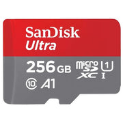 SanDisk, MicroSDXC 256GB, Ultra, Classe 10, U1, Adattatore incluso