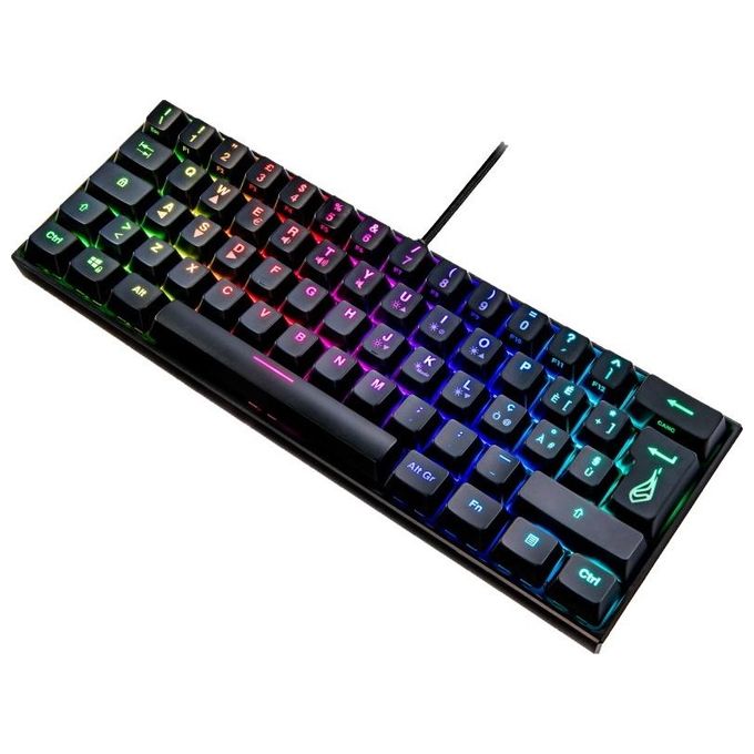 SureFire KINGPIN M1 Tastiera da gioco meccanica RGB 60% con switch rossi lineari anti-ghosting completo layout italiano QWERTY colore Nero