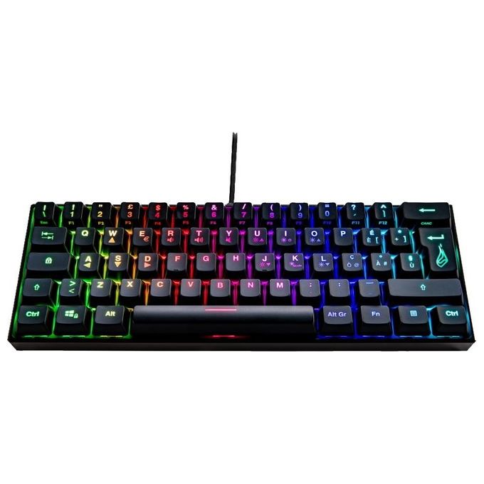 SureFire KINGPIN M1 Tastiera da gioco meccanica RGB 60% con switch rossi lineari anti-ghosting completo layout italiano QWERTY colore Nero