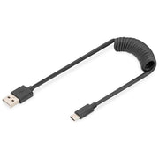 Digitus Cavo a Spirale Usb 2.0 da Usb-A a Usb-C 1mt