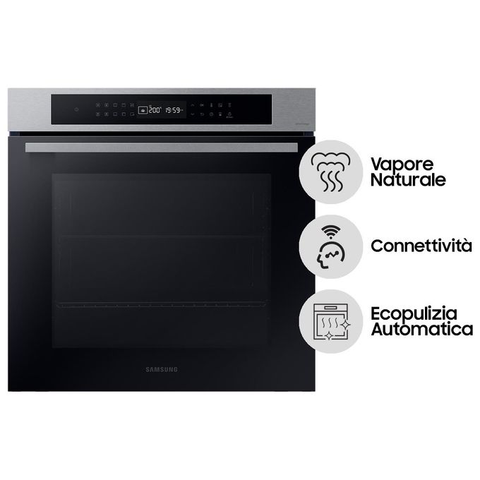 Samsung NV7B4040VBS Serie 4 Forno da incasso Elettrico Multifunzione 76 L Classe A+ Vapore Wi-Fi 20 programmi (60x60x57 cm) colore Nero Inox