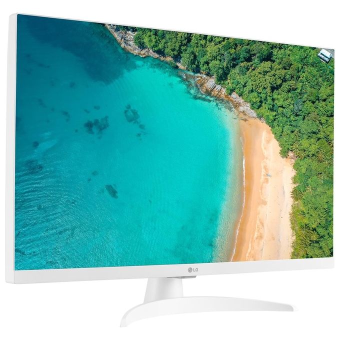 LG 27TQ615S Monitor TV 27'' Smart WebOS 22 Full HD IPS LED Wi-Fi Bluetooth DVB-T2 S2 colore Bianco