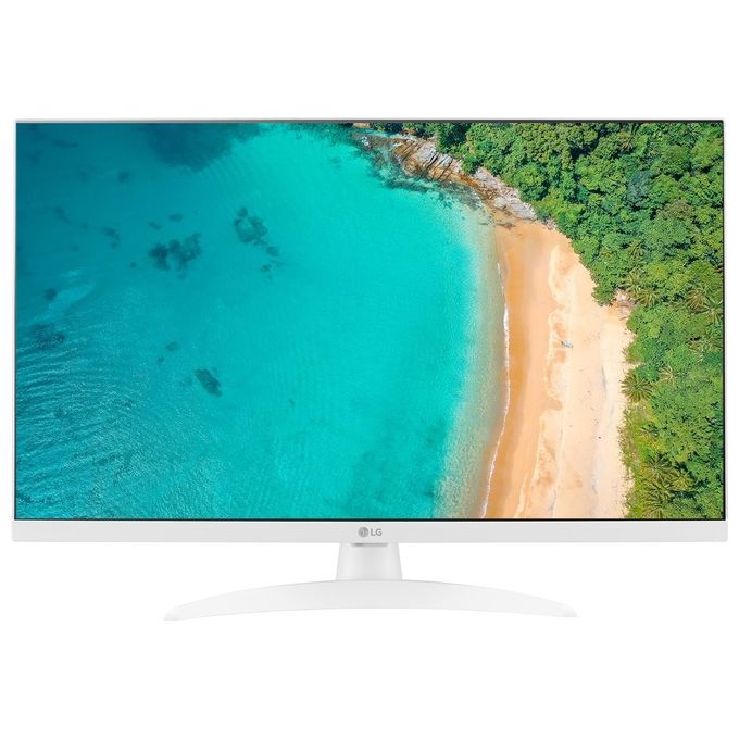 LG 27TQ615S Monitor TV 27'' Smart WebOS 22 Full HD IPS LED Wi-Fi Bluetooth DVB-T2 S2 colore Bianco