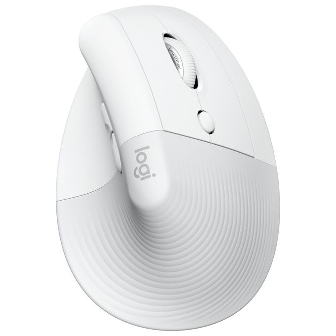 Logitech 910-006477 Lift for Mac Mouse Ergonomico Verticale Wireless Bluetooth 4000 DPI SmartWheel colore Bianco