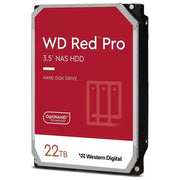 Western Digital WD221KFGX-SPB9KN0 WD Red Pro Hard Disk Interno 22 TB 3.5'' 7200 rpm SATA 6 Gb-s CMR 512MB Cache colore Nero