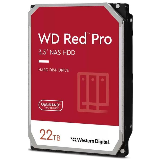 Western Digital WD221KFGX-SPB9KN0 WD Red Pro Hard Disk Interno 22 TB 3.5'' 7200 rpm SATA 6 Gb-s CMR 512MB Cache colore Nero