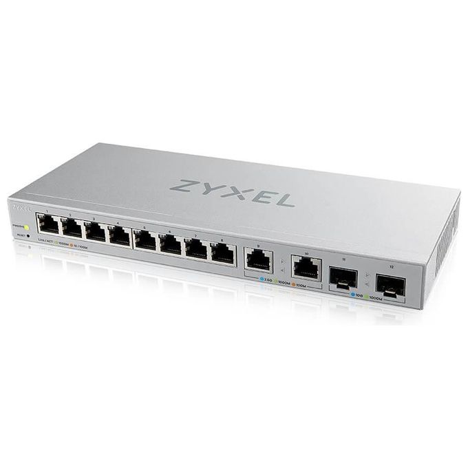 Zyxel XGS1210-12-ZZ0102F Switch Gestito con 8 Porte Gigabit Ethernet 10-100-1000 2 Porte 2.5G 2 Slot SFP+ 10G colore Grigio