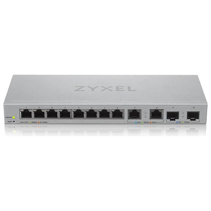 Zyxel XGS1210-12-ZZ0102F Switch Gestito con 8 Porte Gigabit Ethernet 10-100-1000 2 Porte 2.5G 2 Slot SFP+ 10G colore Grigio