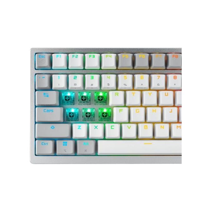 ASUS 90MP031A-BKIA10 ROG Azoth Tastiera da Gaming Wireless 75 Tasti Switch ROG NX Rossi Personalizzabili Layout Italia colore Bianco