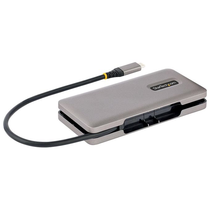 StarTech.com HB31CM1A3CB Hub USB-C a 4 Porte 1x USB-A 3x USB-C USB 3.2 Gen 2 10 Gbps Cavo Integrato 25 cm colore Grigio