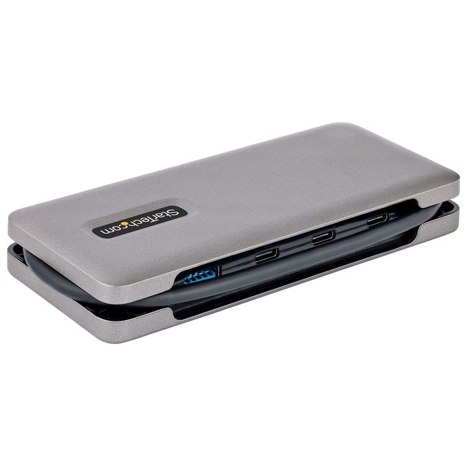 StarTech.com HB31CM1A3CB Hub USB-C a 4 Porte 1x USB-A 3x USB-C USB 3.2 Gen 2 10 Gbps Cavo Integrato 25 cm colore Grigio