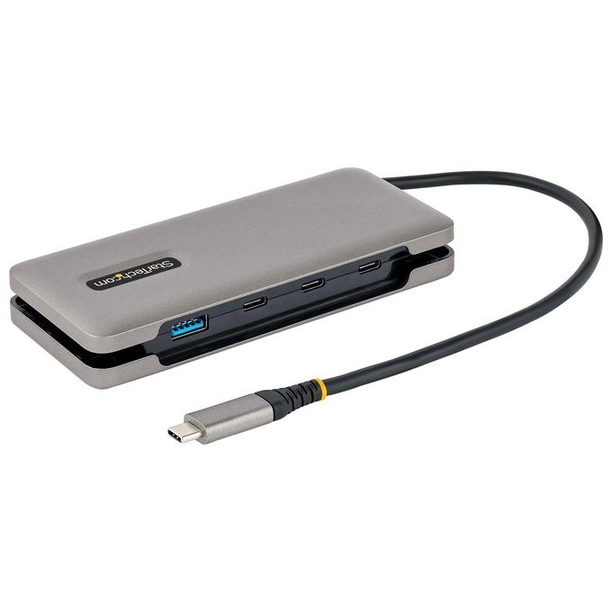 StarTech.com HB31CM1A3CB Hub USB-C a 4 Porte 1x USB-A 3x USB-C USB 3.2 Gen 2 10 Gbps Cavo Integrato 25 cm colore Grigio