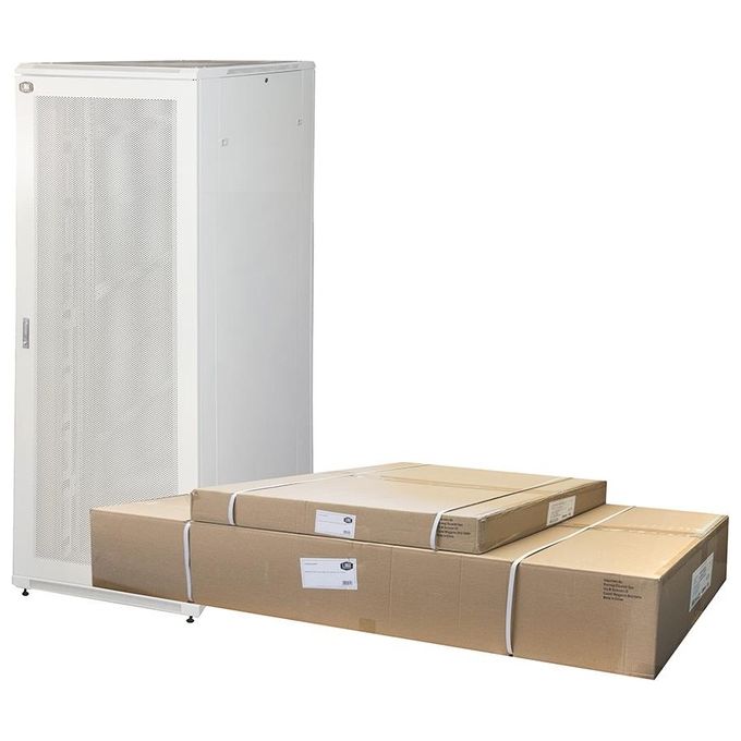 LINK LK1942U810FP Armadio Rack 19'' 42U con Porta Traforata 800 kg di Carico con Guidacavi Laterali colore Grigio