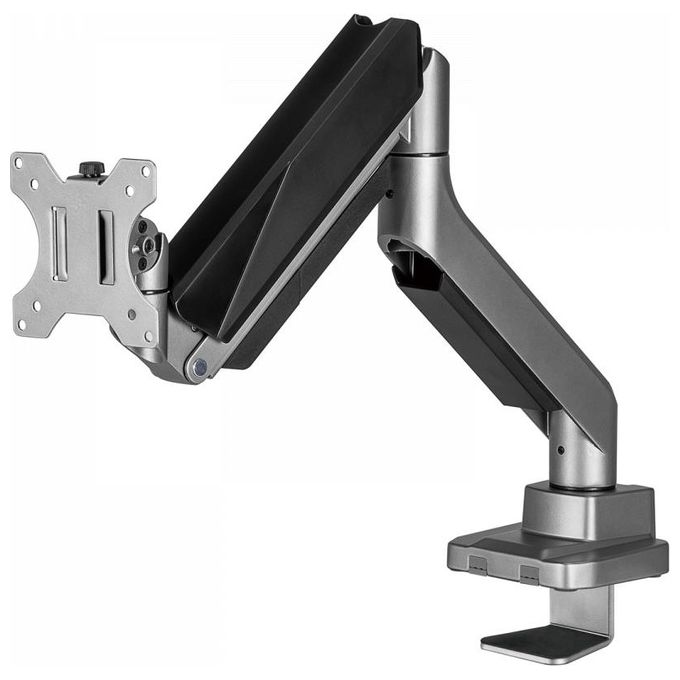 V7 DM1HDS Supporto da Scrivania per Monitor Singolo Braccio a Molla a Gas fino a 49'' 15 Kg VESA 75x75 100x100 colore Nero Argento