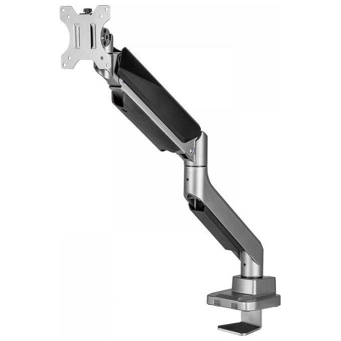 V7 DM1HDS Supporto da Scrivania per Monitor Singolo Braccio a Molla a Gas fino a 49'' 15 Kg VESA 75x75 100x100 colore Nero Argento