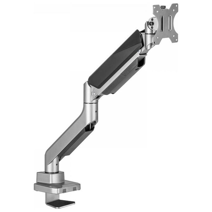 V7 DM1HDS Supporto da Scrivania per Monitor Singolo Braccio a Molla a Gas fino a 49'' 15 Kg VESA 75x75 100x100 colore Nero Argento