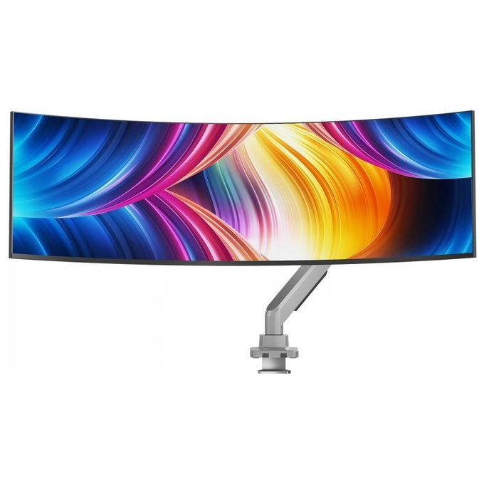 V7 DM1HDS Supporto da Scrivania per Monitor Singolo Braccio a Molla a Gas fino a 49'' 15 Kg VESA 75x75 100x100 colore Nero Argento
