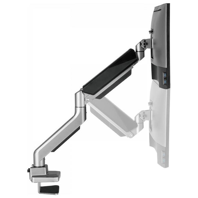 V7 DM1HDS Supporto da Scrivania per Monitor Singolo Braccio a Molla a Gas fino a 49'' 15 Kg VESA 75x75 100x100 colore Nero Argento