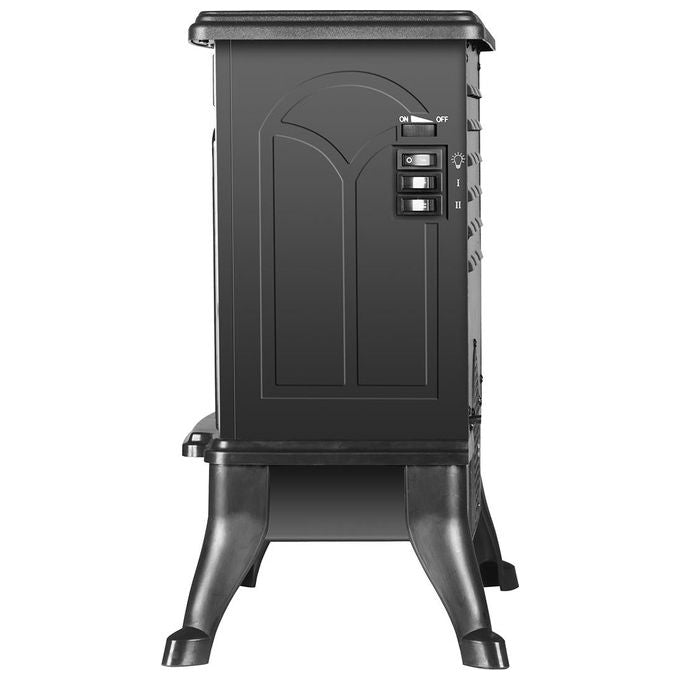 Ardes AR354 Camino Junior Caminetto Elettrico Freestanding 1500 W 2 Livelli Riscaldamento con Termostato e Protezione Surriscaldamento colore Nero