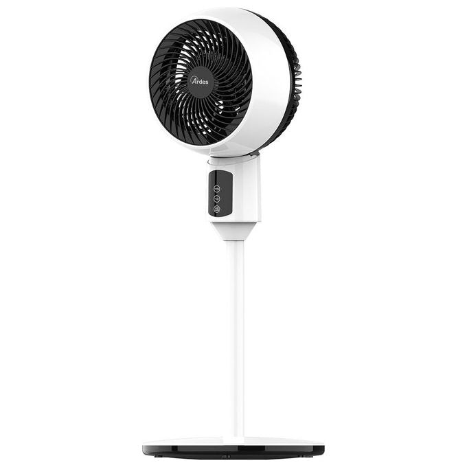 Ardes AR5CIR01 Ventilatore a piantana 3 velocita' telecomando oscillazione automatica testa inclinabile 87 cm colore Nero Bianco