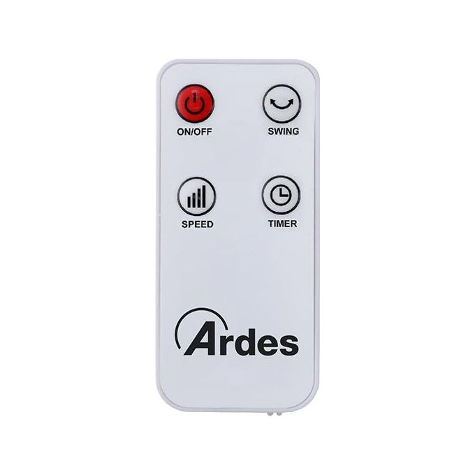 Ardes AR5CIR01 Ventilatore a piantana 3 velocita' telecomando oscillazione automatica testa inclinabile 87 cm colore Nero Bianco