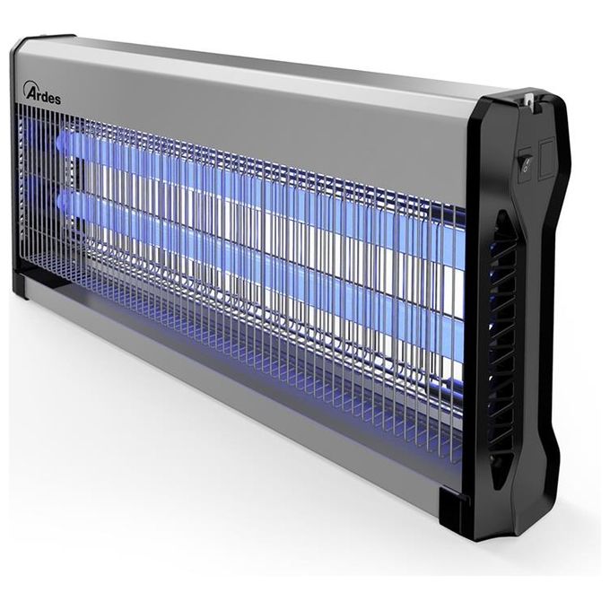 Ardes AR6S40C ZAK 40W Zanzariera Elettrica a Scarica 2 Lampade 20W Copertura 100 m² colore Nero Argento