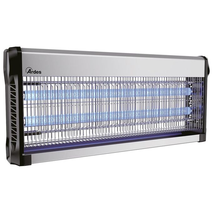 Ardes AR6S40C ZAK 40W Zanzariera Elettrica a Scarica 2 Lampade 20W Copertura 100 m² colore Nero Argento