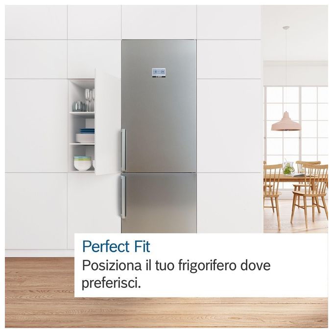 Bosch KGN497WDF Serie 4 Frigorifero Combinato 440 L 203 cm Classe D 35 dB Total No Frost Perfect Fit colore Bianco