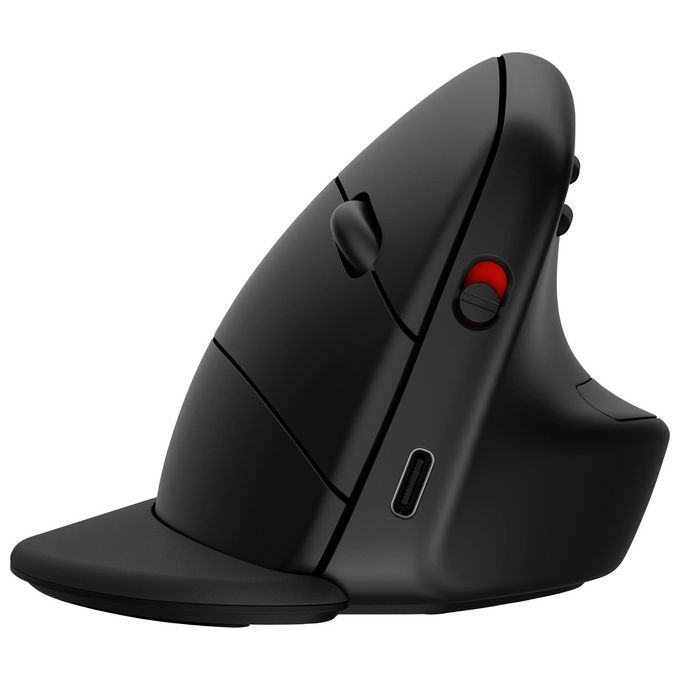 HP 6H1A5AA 925 Mouse Ergonomico Verticale Wireless RF Bluetooth 4000 DPI 6 Tasti Ricaricabile USB Type-C colore Nero
