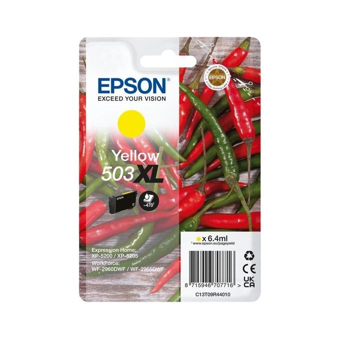 Epson C13T09R44010 Serie Peperoncino 503XL Cartuccia d'Inchiostro Originale Resa Elevata 6.4 ml 470 pagine colore Giallo