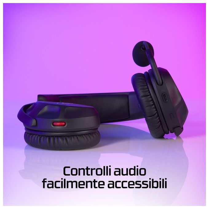 HyperX 676A2AA Cloud Stinger 2 Cuffie da Gaming Wireless 2.4 GHz Driver 50mm DTS Spatial Audio Autonomia 20 ore colore Nero