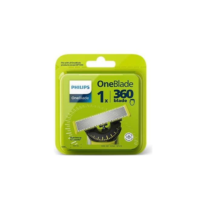 Philips QP410-50 OneBlade 360 Lama di Ricambio per Rasatura 1 Testina Lavabile colore Nero Verde