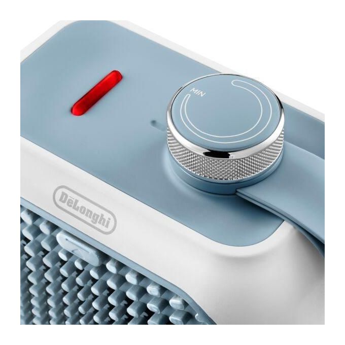 De'Longhi HFX10B03.LB Capsule Desk Termoventilatore da tavolo ceramico 360 W 2 livelli di calore termostato meccanico colore Grigio Blu