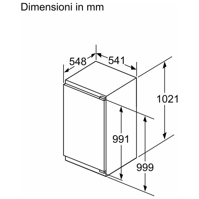Bosch KIR31VFE0 Serie 4 Frigorifero Monoporta da incasso 165 L 102,1 cm Classe E 35 dB FreshSense MultiBox XXL colore Bianco