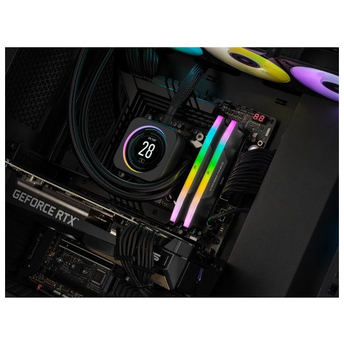 Corsair CMH32GX5M2E6000C36 Vengeance RGB Memoria RAM DDR5 32 GB 2x16 GB 6000 MHz CL36 XMP 3.0 Dual Channel colore Nero