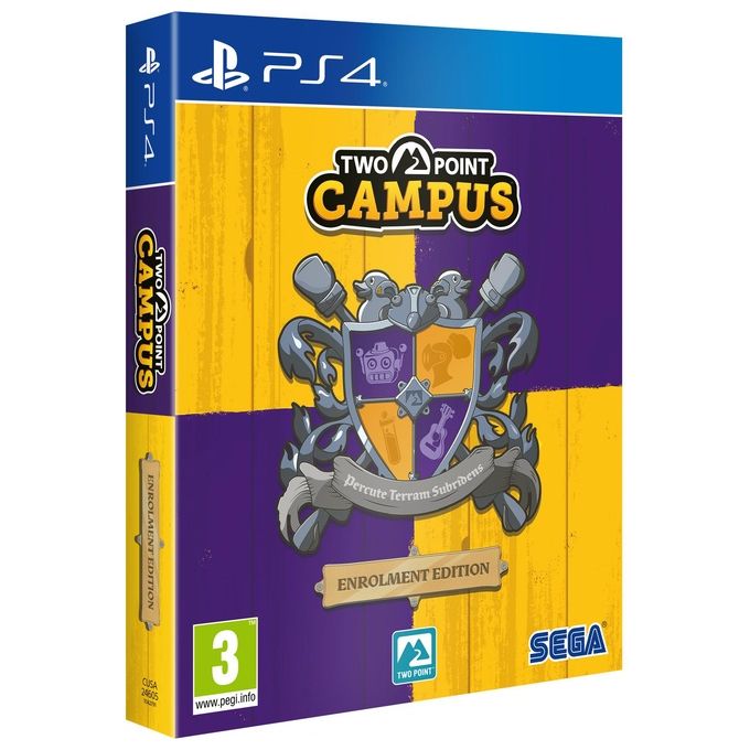 Sega Two Point Campus Enrolment Edition – Videogioco Simulazione Gestionale, PS4, PEGI 3, DLC Bonus + Mappa Campus + University Prospectus