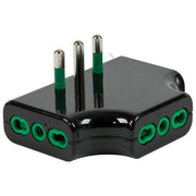 Adattatatore Triplo Piatto Spina 10A Nero