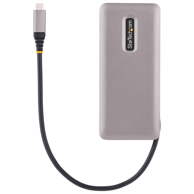 StarTech.com HB31CM4CPD3 Hub USB-C 4 porte USB 3.2 Gen 2 10Gbps Power Delivery 100W Pass-Through cavo avvolgente colore Grigio