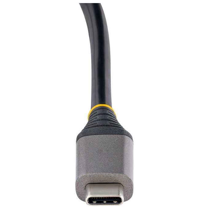 StarTech.com HB31CM4CPD3 Hub USB-C 4 porte USB 3.2 Gen 2 10Gbps Power Delivery 100W Pass-Through cavo avvolgente colore Grigio
